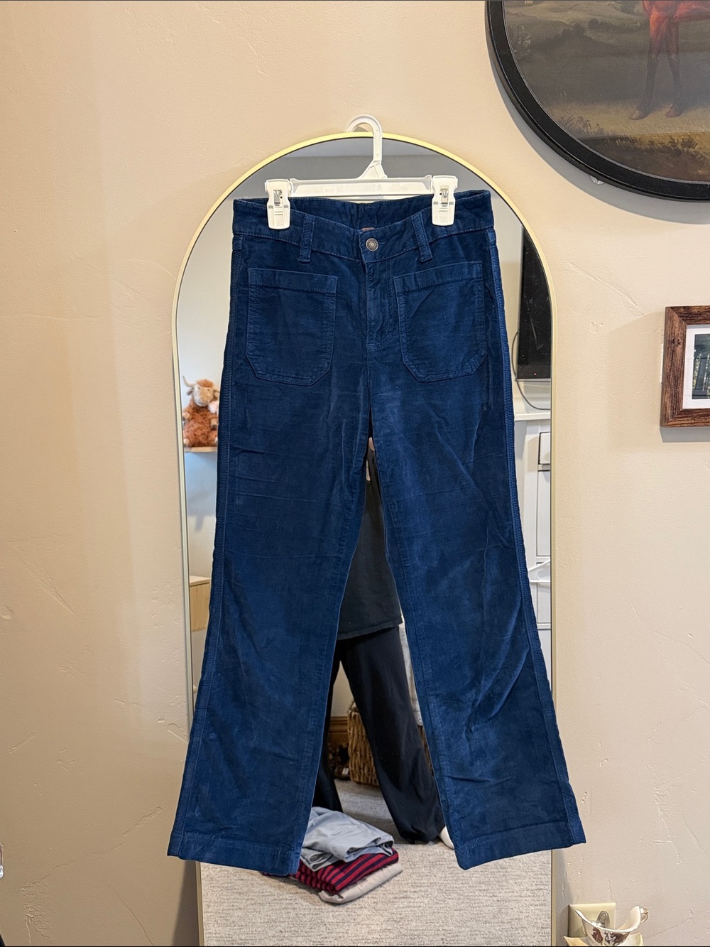 Free People Blue Corduroy Wide-Leg Women’s Jeans